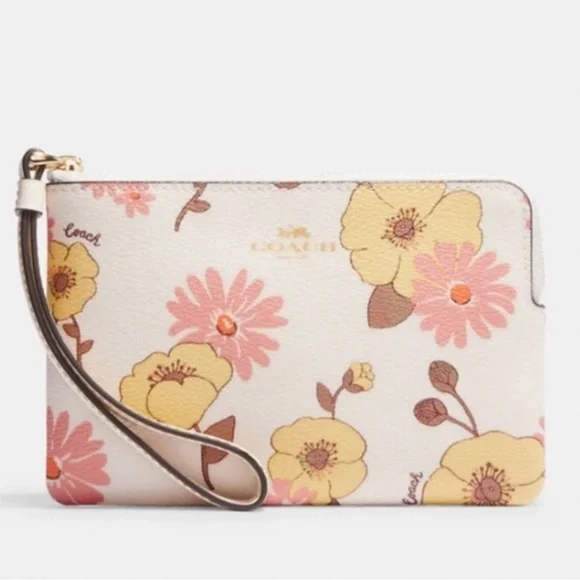 Coach Floral Cluster Corner Zip Wrislet Wallet Clutch BRAND NEW - Picture 8 of 8